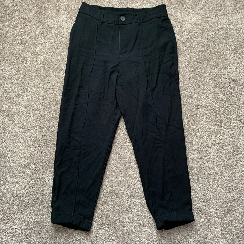 A New Day Women's  Ankle Black Ebony Dress Pants Partial Elastic Waist 28 Size 6